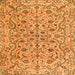 Round Machine Washable Persian Orange Traditional Area Rugs, wshtr4170org