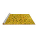 Sideview of Machine Washable Persian Yellow Traditional Rug, wshtr4170yw