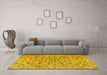 Machine Washable Persian Yellow Traditional Rug in a Living Room, wshtr4170yw