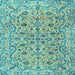 Square Machine Washable Persian Light Blue Traditional Rug, wshtr4170lblu