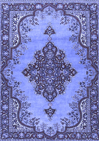 Medallion Blue Traditional Rug, tr4171blu