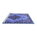 Sideview of Machine Washable Medallion Blue Traditional Rug, wshtr4171blu