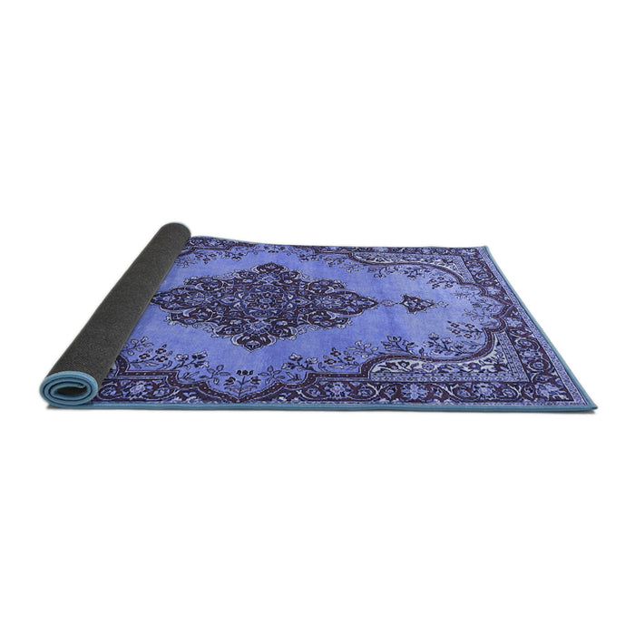 Sideview of Medallion Blue Traditional Rug, tr4171blu