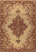 Machine Washable Medallion Brown Traditional Rug, wshtr4171brn