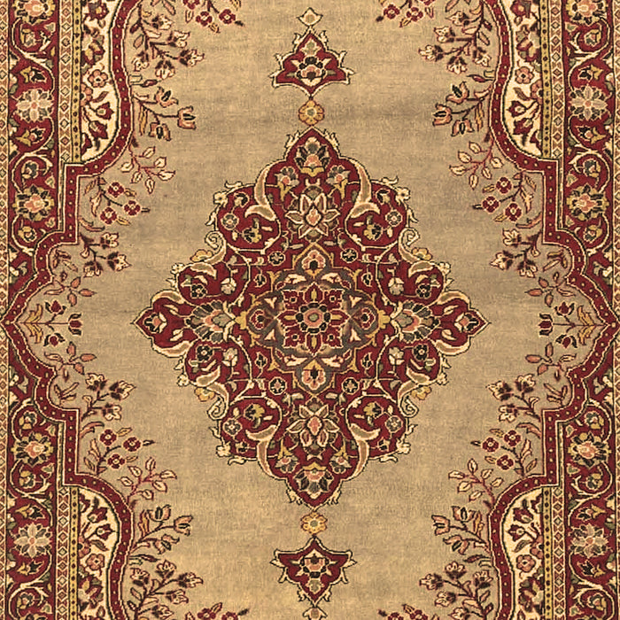 Machine Washable Medallion Brown Traditional Rug, wshtr4171brn