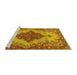 Sideview of Machine Washable Medallion Yellow Traditional Rug, wshtr4171yw