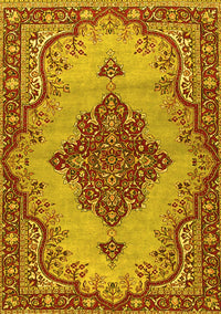 Medallion Yellow Traditional Rug, tr4171yw