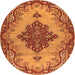 Square Medallion Orange Traditional Rug, tr4171org