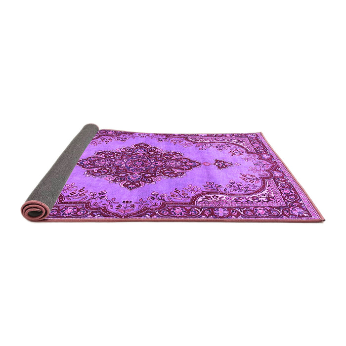Sideview of Medallion Purple Traditional Rug, tr4171pur