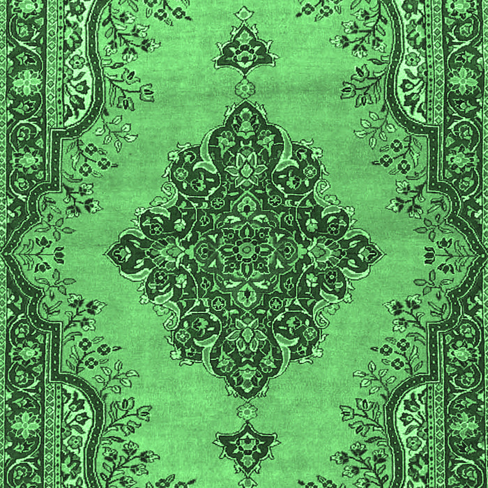 Medallion Emerald Green Traditional Rug, tr4171emgrn