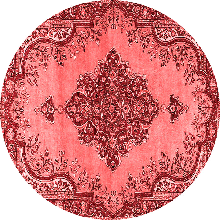 Machine Washable Medallion Red Traditional Rug, wshtr4171red