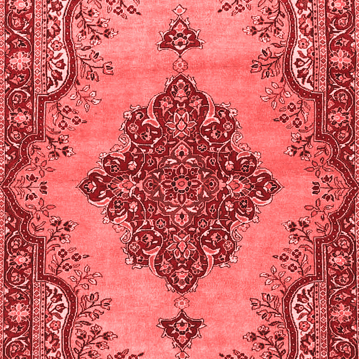 Machine Washable Medallion Red Traditional Rug, wshtr4171red