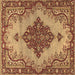 Square Medallion Brown Traditional Rug, tr4171brn