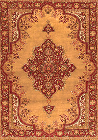 Medallion Orange Traditional Rug, tr4171org