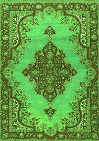 Medallion Green Traditional Rug, tr4171grn