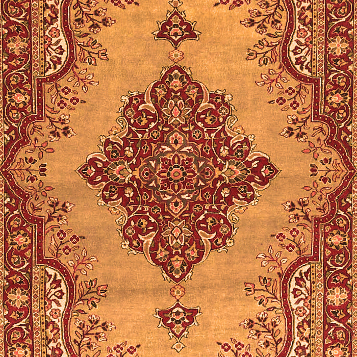 Serging Thickness of Machine Washable Medallion Orange Traditional Area Rugs, wshtr4171org