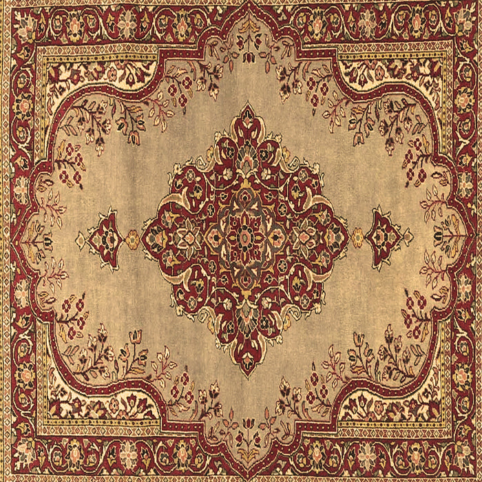 Square Machine Washable Medallion Brown Traditional Rug, wshtr4171brn
