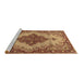 Sideview of Machine Washable Medallion Brown Traditional Rug, wshtr4171brn