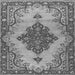 Serging Thickness of Medallion Gray Traditional Rug, tr4171gry