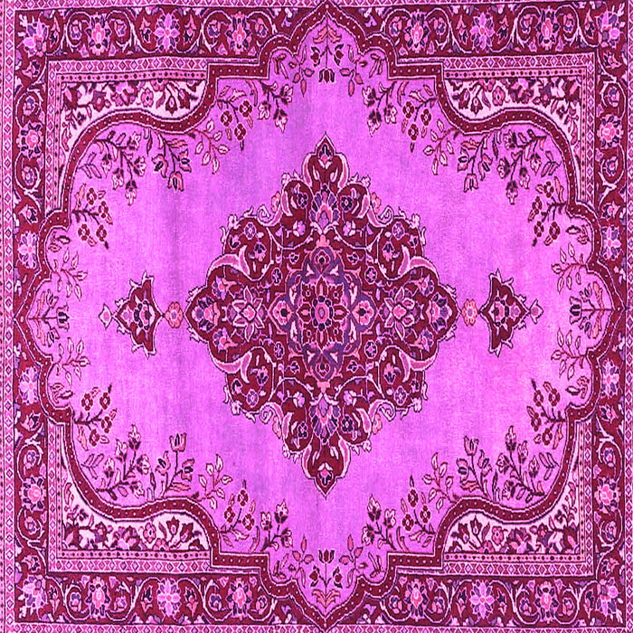Square Machine Washable Medallion Pink Traditional Rug, wshtr4171pnk