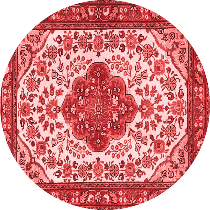 Machine Washable Medallion Red Traditional Rug, wshtr4172red
