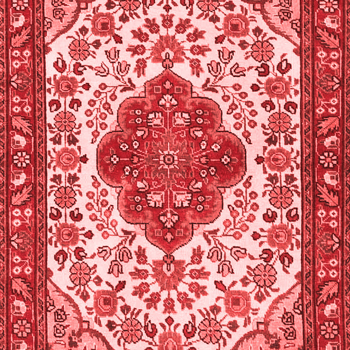 Machine Washable Medallion Red Traditional Rug, wshtr4172red