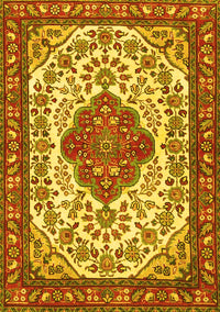 Medallion Yellow Traditional Rug, tr4172yw