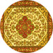 Round Medallion Yellow Traditional Rug, tr4172yw