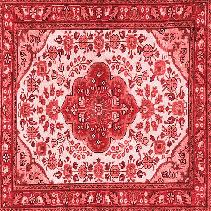 Machine Washable Medallion Red Traditional Rug, wshtr4172red