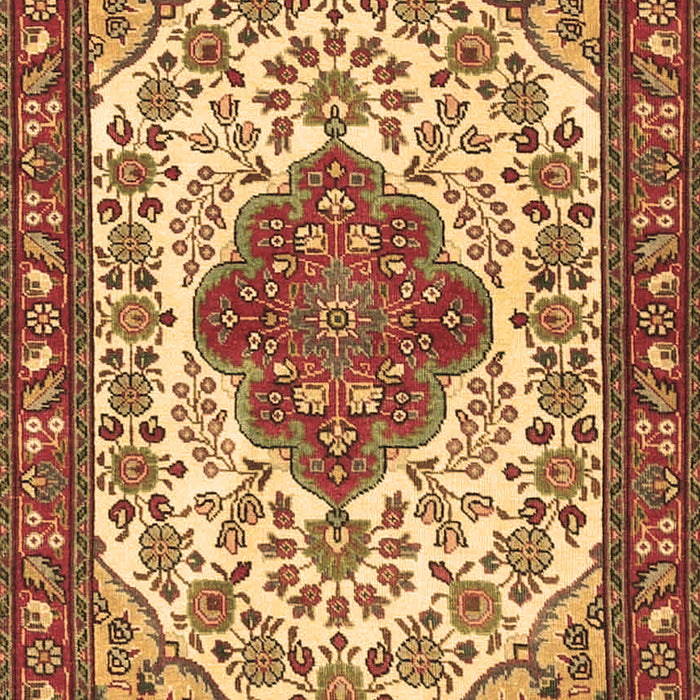 Machine Washable Medallion Brown Traditional Rug, wshtr4172brn
