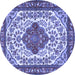 Round Medallion Blue Traditional Rug, tr4172blu