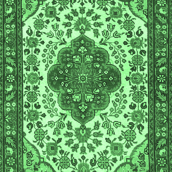 Medallion Emerald Green Traditional Rug, tr4172emgrn