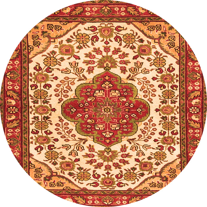Square Medallion Orange Traditional Rug, tr4172org