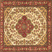 Square Medallion Brown Traditional Rug, tr4172brn