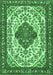 Machine Washable Medallion Emerald Green Traditional Area Rugs, wshtr4172emgrn