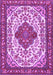 Machine Washable Medallion Purple Traditional Area Rugs, wshtr4172pur