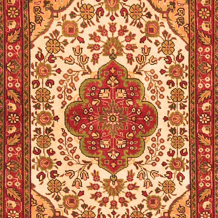 Serging Thickness of Machine Washable Medallion Orange Traditional Area Rugs, wshtr4172org
