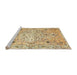 Sideview of Machine Washable Traditional Cinnamon Brown Rug, wshtr4173