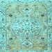 Square Machine Washable Persian Light Blue Traditional Rug, wshtr4173lblu