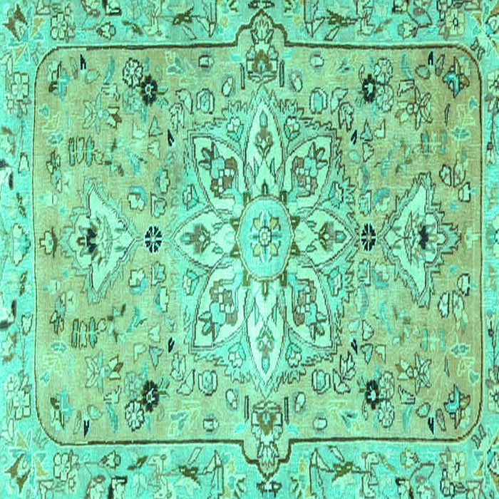 Square Persian Turquoise Traditional Rug, tr4173turq