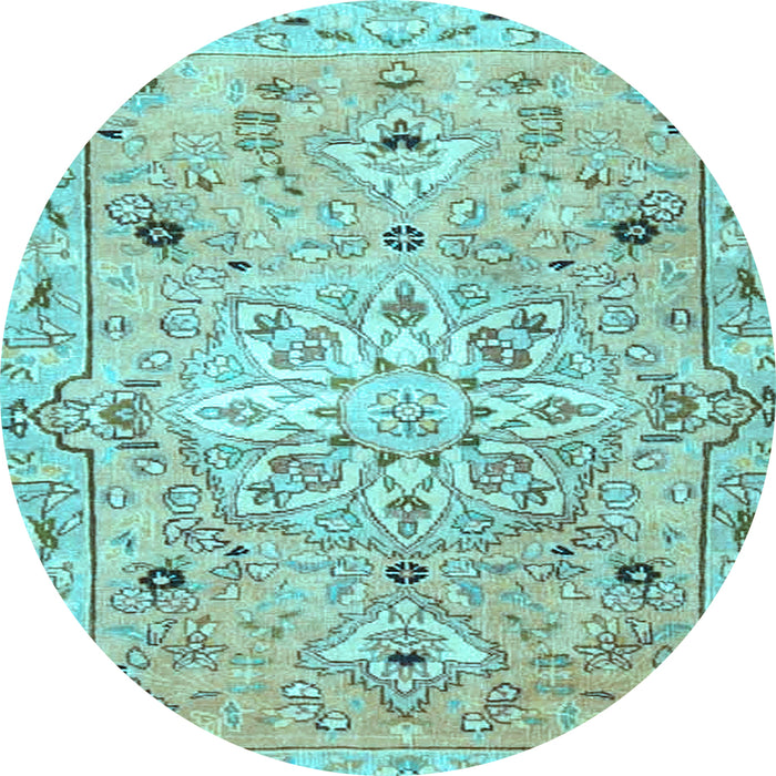 Round Persian Light Blue Traditional Rug, tr4173lblu