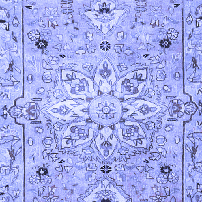 Machine Washable Persian Blue Traditional Rug, wshtr4173blu