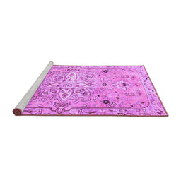 Sideview of Machine Washable Persian Purple Traditional Area Rugs, wshtr4173pur
