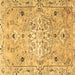 Square Persian Brown Traditional Rug, tr4173brn