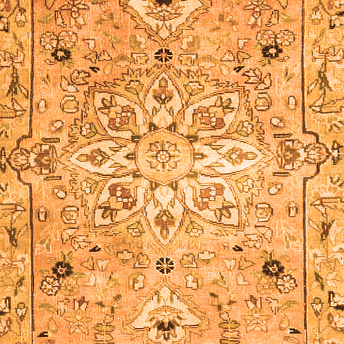 Serging Thickness of Machine Washable Persian Orange Traditional Area Rugs, wshtr4173org