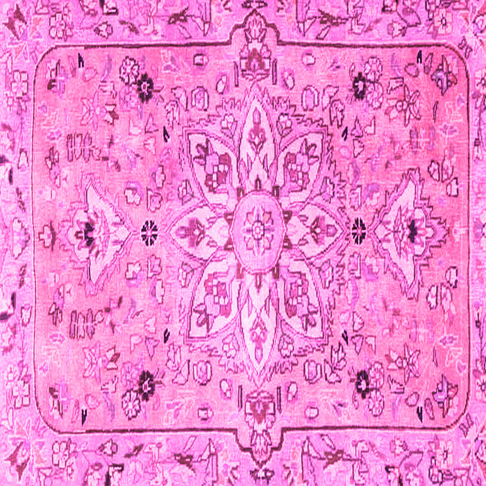 Square Machine Washable Persian Pink Traditional Rug, wshtr4173pnk