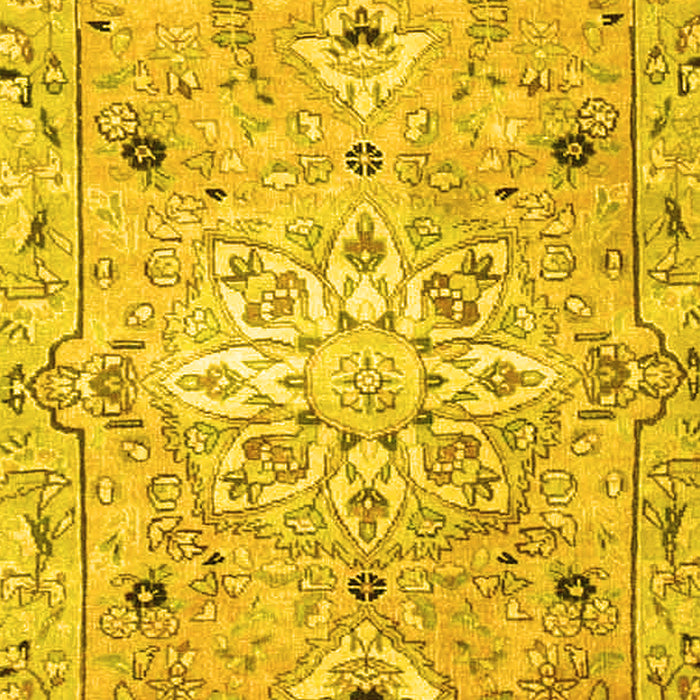Machine Washable Persian Yellow Traditional Rug, wshtr4173yw