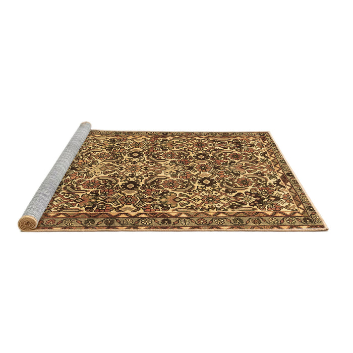 Sideview of Machine Washable Persian Brown Traditional Rug, wshtr4174brn