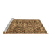 Sideview of Machine Washable Persian Brown Traditional Rug, wshtr4174brn