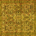 Square Machine Washable Persian Yellow Traditional Rug, wshtr4174yw